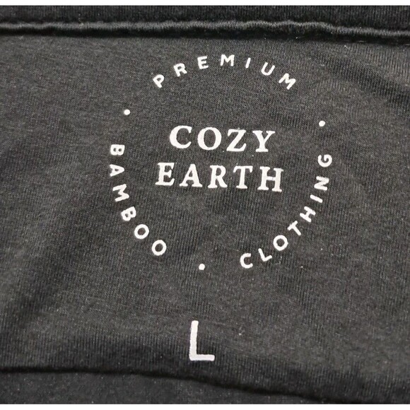 Cozy Earth Black Bamboo Women's Pajama Set with White Trim - Picture 15 of 16